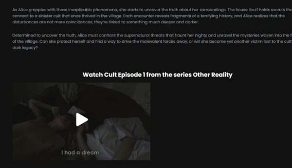Trial purchase of the series Other reality