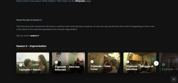 Trial purchase of the series Other reality